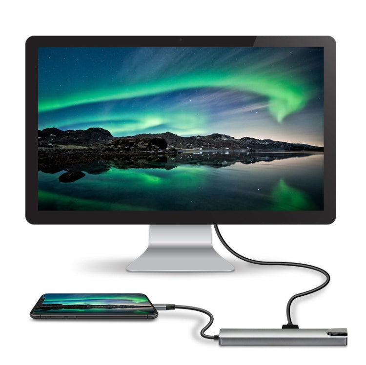 WC7367 8 in 1 87W Type-C to PD+USB3.0x2+SD+TF+HDMI+RJ45+Type-c Docking Station HUB - USB HUB by PMC Jewellery | Online Shopping South Africa | PMC Jewellery
