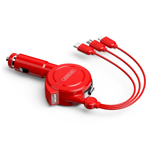 Oatsbasf 3 in 1 Multifunctional Car Charger Data Cable, Colour: 1M（Red） - Car Charger by Oatsbasf | Online Shopping South Africa | PMC Jewellery