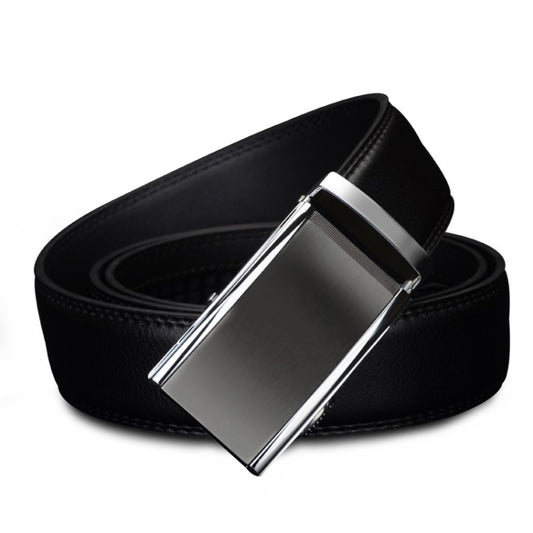 COWATHER CZ022 Men Two-Layer Leather Casual Business Automatic Buckle Belt, Length: 110cm(Black) - Belts by COWATHER | Online Shopping South Africa | PMC Jewellery