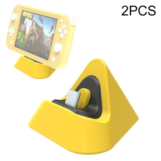 2 PCS DOBE TNS-19062 Host Charging Bottom Portable Triangle Game Console Charger For Switch / Lite(Yellow) - Charger & Power by DOBE | Online Shopping South Africa | PMC Jewellery