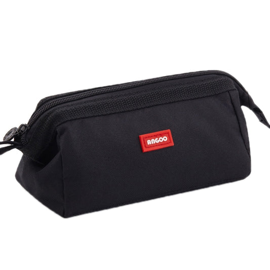 ANGOO Large-Capacity Student Stationery Bag Pure Color Simple Boat Shape Pencil Case(Black) - File Folder by ANGOO | Online Shopping South Africa | PMC Jewellery