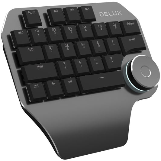 DELUX T11 29 Keys Single-Hand Keyboard Shortcut Key Speech Tool Flat Keyboard, Colour: Dark Grey - Wired Keyboard by DELUX | Online Shopping South Africa | PMC Jewellery