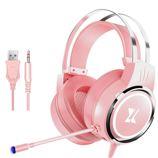 Heir Audio Head-Mounted Gaming Wired Headset With Microphone, Colour: X8 Mobile / Notebook Upgrade (Pink) - Multimedia Headset by Heir Audio | Online Shopping South Africa | PMC Jewellery