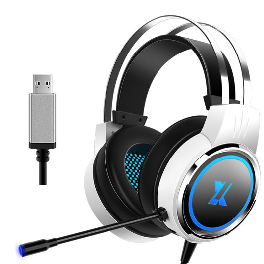Heir Audio Head-Mounted Gaming Wired Headset With Microphone, Colour: X8 7.1 Sound Upgrade (Stars White) - Multimedia Headset by Heir Audio | Online Shopping South Africa | PMC Jewellery