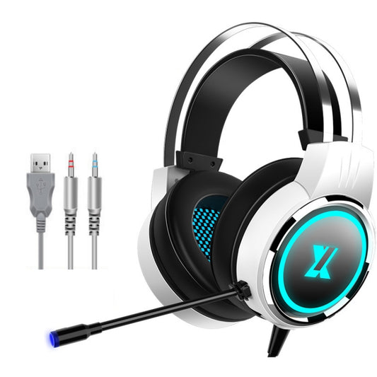 Heir Audio Head-Mounted Gaming Wired Headset With Microphone, Colour: X8 Double Hole Upgrade (Stars White) - Multimedia Headset by Heir Audio | Online Shopping South Africa | PMC Jewellery