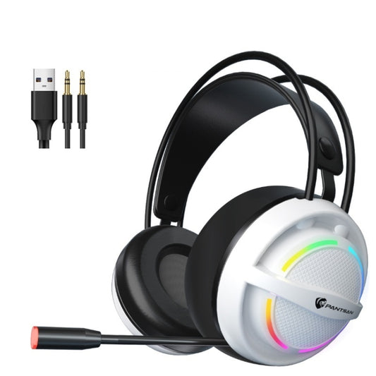 PANTSAN PSH-100 USB Wired Gaming Earphone Headset with Microphone, Colour: 3.5mm White - Multimedia Headset by PANTSAN | Online Shopping South Africa | PMC Jewellery