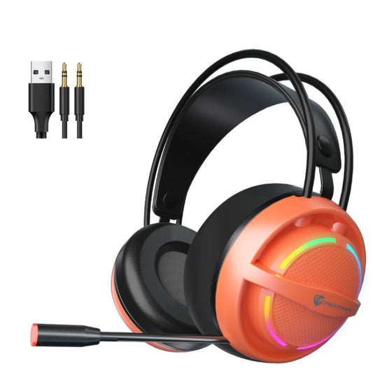 PANTSAN PSH-100 USB Wired Gaming Earphone Headset with Microphone, Colour: 3.5mm Orange - Multimedia Headset by PANTSAN | Online Shopping South Africa | PMC Jewellery