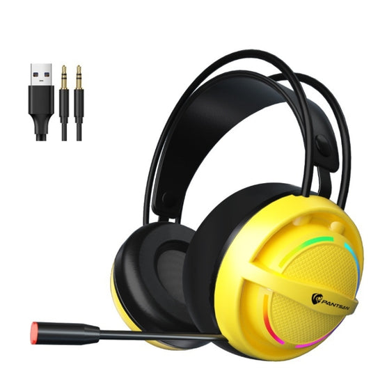 PANTSAN PSH-100 USB Wired Gaming Earphone Headset with Microphone, Colour: 3.5mm Yellow - Multimedia Headset by PANTSAN | Online Shopping South Africa | PMC Jewellery