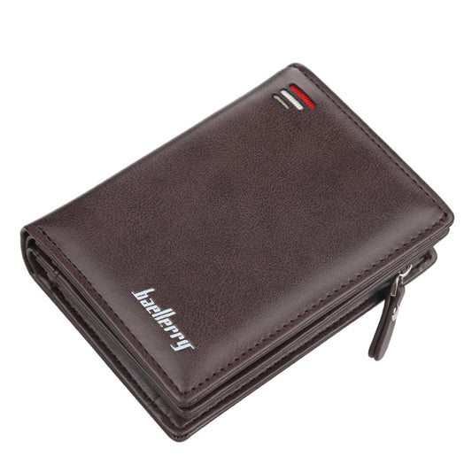 Baellerry D3216 Men Short Vertical Multi-Card Snap Coin Purse(Brown) - Wallets by Baellerry | Online Shopping South Africa | PMC Jewellery