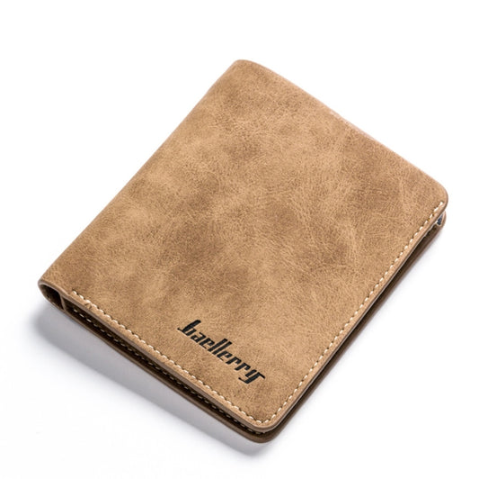 Baellerry BLR1152 Men Short Wallet Vintage Frosted Two Fold Wallet(Coffee Vertical) - Wallets by Baellerry | Online Shopping South Africa | PMC Jewellery