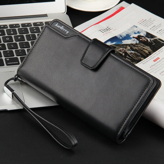 Baellerry Casual Wallet Long Clutch Tri-fold Wallet Multifunctional Phone Bag For Men(Black) - Wallets by Baellerry | Online Shopping South Africa | PMC Jewellery