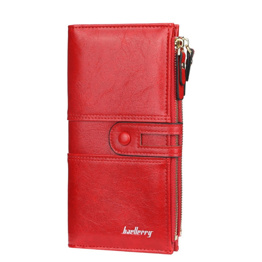 Baellerry  Ladies Long Large Capacity Buckle Zip Clutch Multi-Card Wallet(Red) - Wallets by Baellerry | Online Shopping South Africa | PMC Jewellery