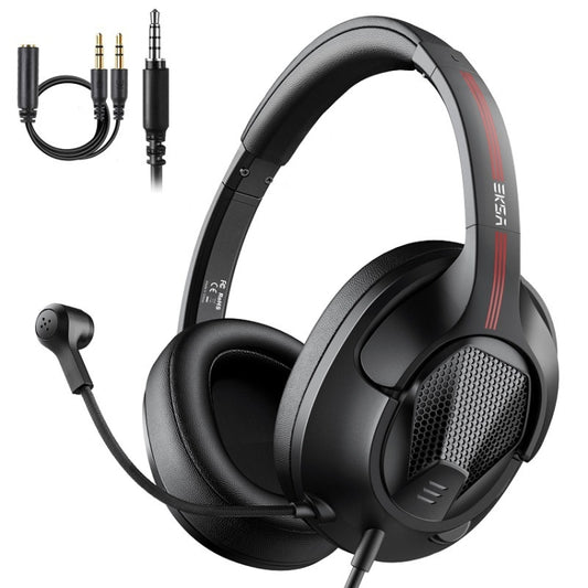 EKSA E3D Lightweight Adjustable Mic Gaming Wired Headset, Cable Length: 2m(Black) - Multimedia Headset by EKSA | Online Shopping South Africa | PMC Jewellery
