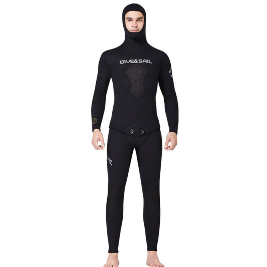DIVE&SAIL 5mm Split Thick And Keep Warm Long Sleeves Hooded Diving Suit, Size: XXXL(Black) - Athletic Wear by DIVE&SAIL | Online Shopping South Africa | PMC Jewellery