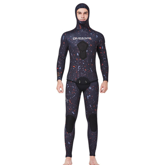 DIVE&SAIL 5mm Split Thick And Keep Warm Long Sleeves Hooded Diving Suit, Size: XXXL(Orange) - Athletic Wear by DIVE&SAIL | Online Shopping South Africa | PMC Jewellery