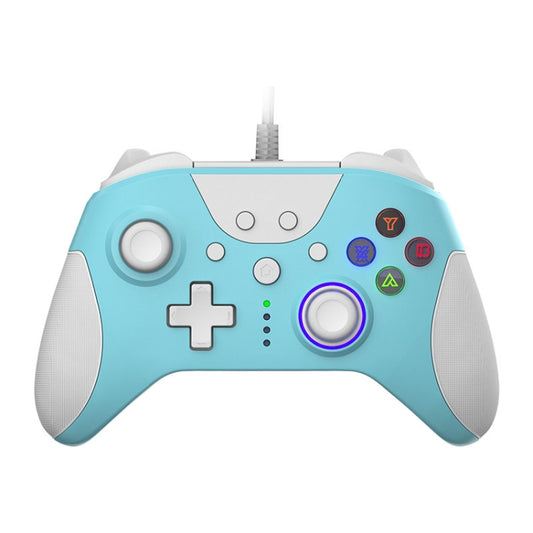 Ajazz AG110 Wired Vibration Sensing Gamepad For Xbox, Cable Length: 2m(White Blue) - Gamepad by Ajazz | Online Shopping South Africa | PMC Jewellery