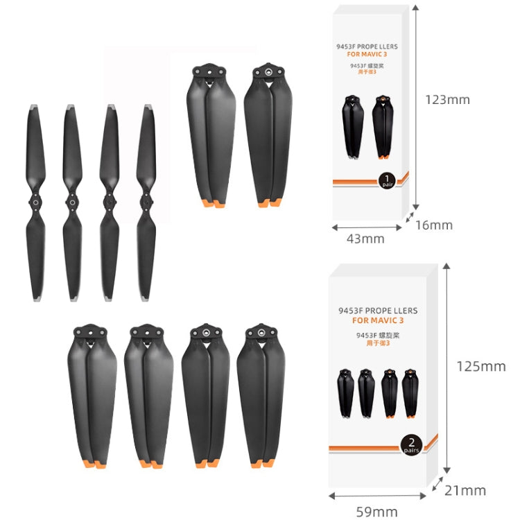 For Mavic 3 2pairs 9453F-2 Orange Paddle Tip Quick Release Blades - DIY Propeller by Sunnylife | Online Shopping South Africa | PMC Jewellery