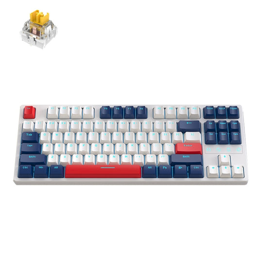 ZIYOU LANG K87 87-key RGB Bluetooth / Wireless / Wired Three Mode Game Keyboard, Cable Length: 1.5m, Style: Banana Shaft (Yacht Blue) - Wireless Keyboard by ZIYOU LANG | Online Shopping South Africa | PMC Jewellery