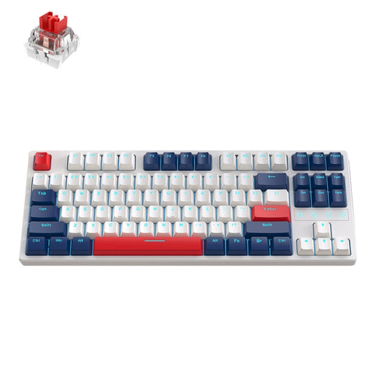 ZIYOU LANG K87 87-key RGB Bluetooth / Wireless / Wired Three Mode Game Keyboard, Cable Length: 1.5m, Style: Red Shaft (Yacht Blue) - Wireless Keyboard by ZIYOU LANG | Online Shopping South Africa | PMC Jewellery