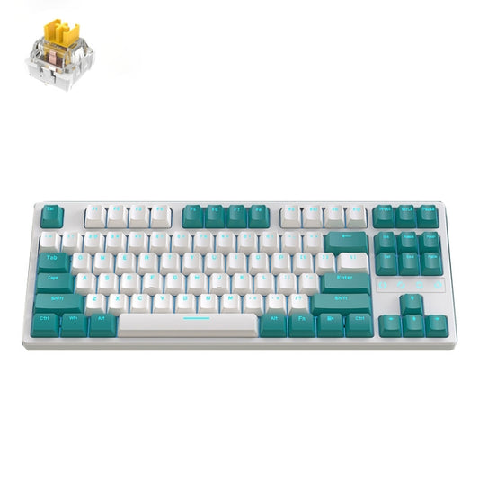 ZIYOU LANG K87 87-key RGB Bluetooth / Wireless / Wired Three Mode Game Keyboard, Cable Length: 1.5m, Style: Banana Shaft (Water Green) - Wireless Keyboard by ZIYOU LANG | Online Shopping South Africa | PMC Jewellery