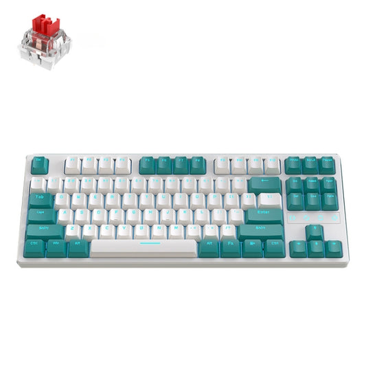 ZIYOU LANG K87 87-key RGB Bluetooth / Wireless / Wired Three Mode Game Keyboard, Cable Length: 1.5m, Style: Red Shaft (Water Green) - Wireless Keyboard by ZIYOU LANG | Online Shopping South Africa | PMC Jewellery
