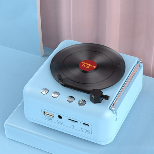Manovo H3 Macaron Vinyl Record Player Bluetooth Speaker Retro Radio Stereo(Blue) - Mini Speaker by Manovo | Online Shopping South Africa | PMC Jewellery