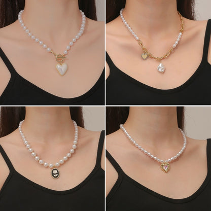 N2209-12 Double-layer Pearl Chain Ladies Temperament Necklace Collarbone Chain - Clothing & Beauty by PMC Jewellery | Online Shopping South Africa | PMC Jewellery