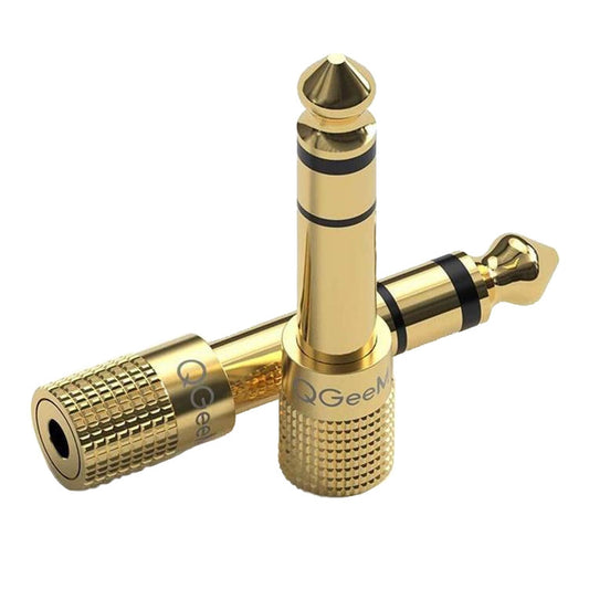 QGeeM QG-AU10 Gold Plated 6.35mm Male to 3.5mm Audio Adapter Connector(Gold) - Audio Adapter by QGeeM | Online Shopping South Africa | PMC Jewellery