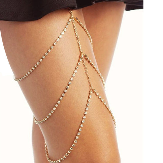 Layered Thigh Chain Women Body Chain, Color: SKU2556 Gold - Anklets by PMC Jewellery | Online Shopping South Africa | PMC Jewellery