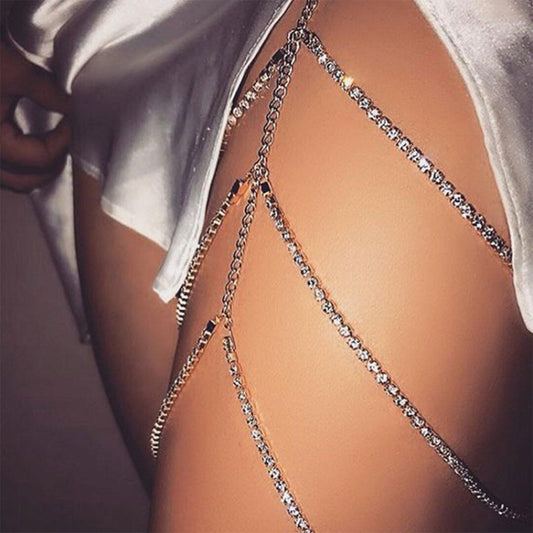 Layered Thigh Chain Women Body Chain, Color: SKU2555 White - Anklets by PMC Jewellery | Online Shopping South Africa | PMC Jewellery