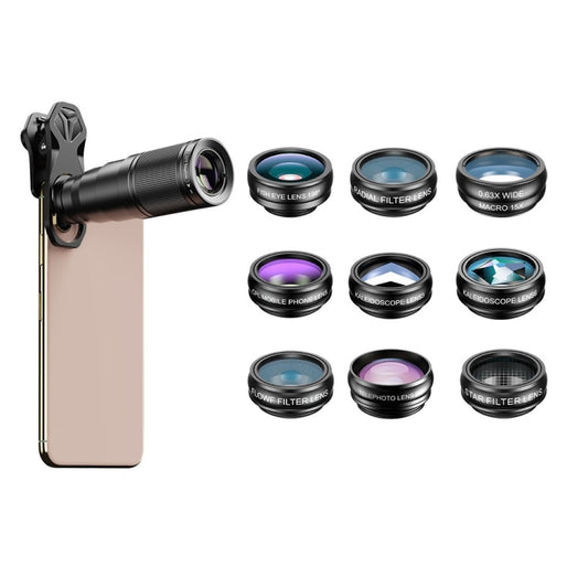APEXEL APL-22XDG9 22X External Camera Adjustable Focus Mobile Phone Lens(10 in 1) - Telescope & Microscope by APEXEL | Online Shopping South Africa | PMC Jewellery