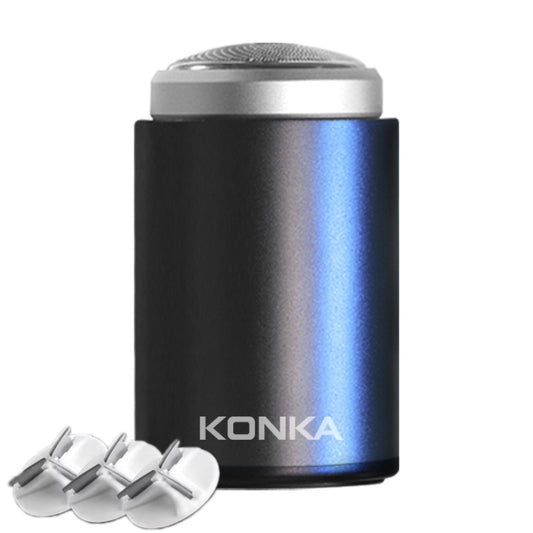 KONKA Mini Portable Razor Outdoor Waterproof Men Razor, Color: Black+3 Knife Head - Electric Shavers by KONKA | Online Shopping South Africa | PMC Jewellery