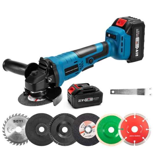 HILDA 21V Brushless Angle Grinder Lithium Cutting Machine, Model: 2 Battery +1 Charger EU Plug - Abrasive Tools & Accessories by HILDA | Online Shopping South Africa | PMC Jewellery