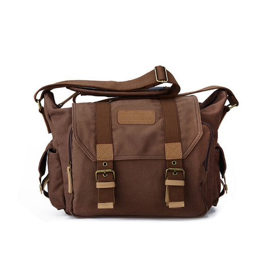 CADeN F1 Canvas Outdoor Leisure One Shoulder Digital Camera Bag( Coffee) - Strap Satchel by CADeN | Online Shopping South Africa | PMC Jewellery