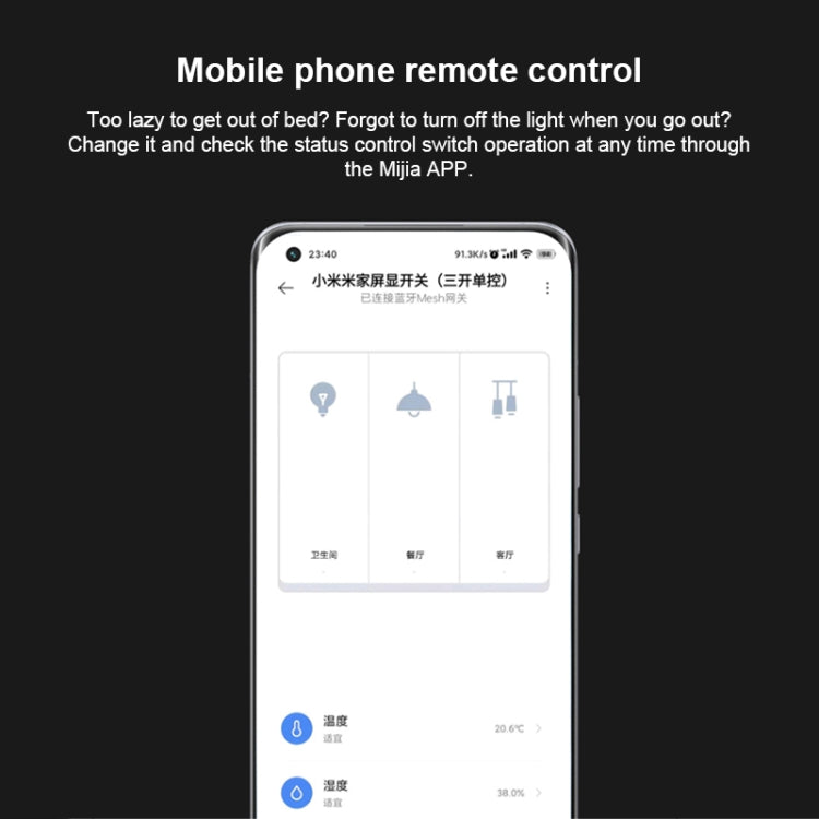 Original Xiaomi Mijia ZNKG03HL 3 Keys Smart Display Screen Lamps Wall Switch, Support Mobile Phone Remote Control - Smart Switch by Xiaomi | Online Shopping South Africa | PMC Jewellery | Buy Now Pay Later Mobicred