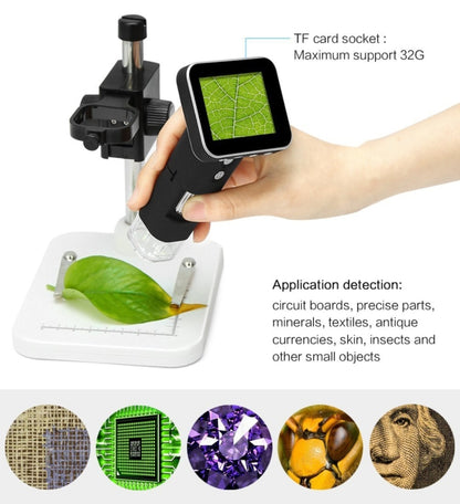 500X Zoom Magnifier 3MP Image Sensor USB Digital Microscope with 2.5 inch Screen & 8 LED & Professional Stand, Support TF Card - Digital Microscope by PMC Jewellery | Online Shopping South Africa | PMC Jewellery | Buy Now Pay Later Mobicred