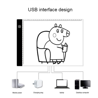 3.5W 5V LED USB Three Level of Brightness Dimmable A4 Acrylic Scale Copy Boards Anime Sketch Drawing Sketchpad -  by PMC Jewellery | Online Shopping South Africa | PMC Jewellery | Buy Now Pay Later Mobicred