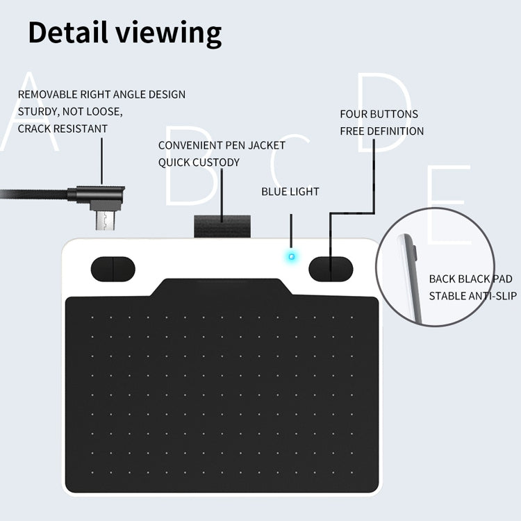 10Moons T503 Drawing Tablet Can Be Connected to mobile Phone Tablet with 8192 Passive Pen(White) -  by 10Moons | Online Shopping South Africa | PMC Jewellery | Buy Now Pay Later Mobicred