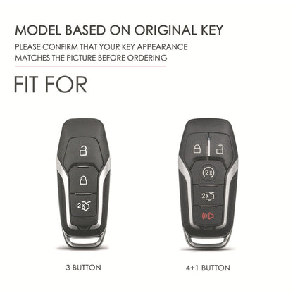 For Ford F-150 3-button C074 Car Key Leather Protective Case (Black) - Car Key Cases by PMC Jewellery | Online Shopping South Africa | PMC Jewellery | Buy Now Pay Later Mobicred