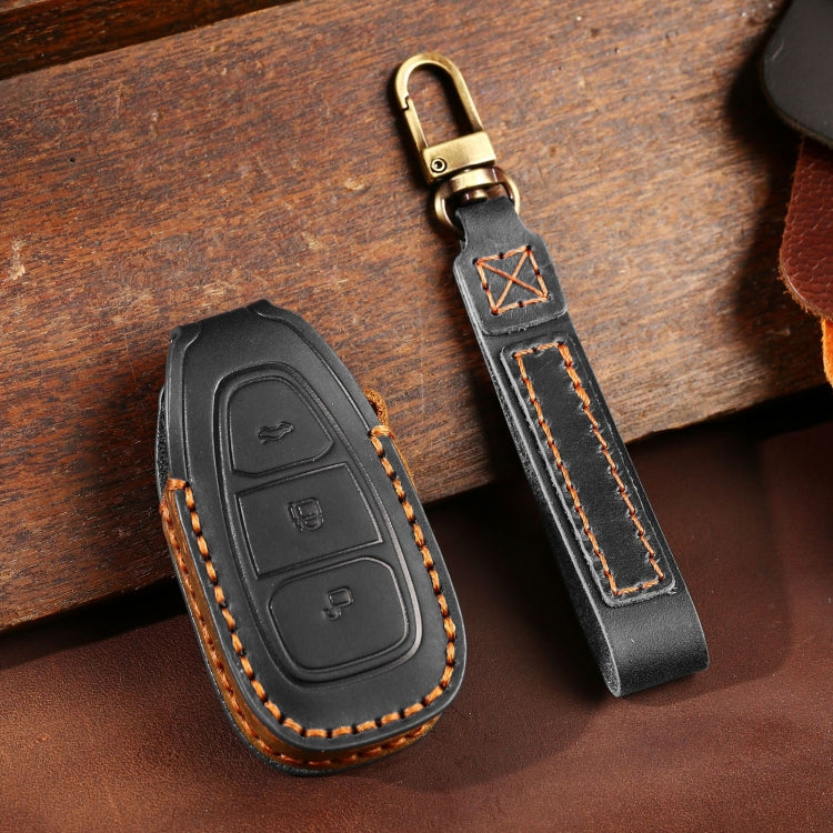 For Ford Focus/Mondeo/Maverick/Explorer/Escort/Edge 2017-2018 C231 Car Key Leather Protective Case (Black) - Car Key Cases by PMC Jewellery | Online Shopping South Africa | PMC Jewellery | Buy Now Pay Later Mobicred