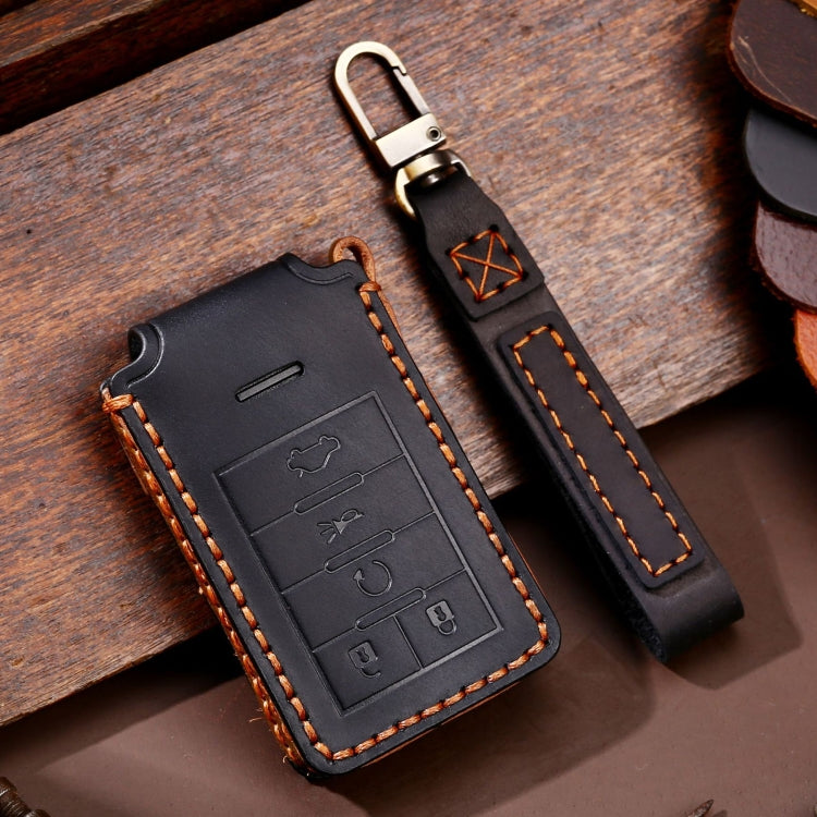 For Cadillac 5-button C091 Car Key Leather Protective Case (Black) - Car Key Cases by PMC Jewellery | Online Shopping South Africa | PMC Jewellery | Buy Now Pay Later Mobicred