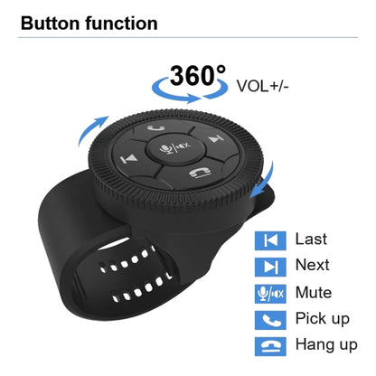 Universal Strap Shape Steering Wheel Remote Control Car Multimedia Wireless Button Remote Control (Black) - Bluetooth Car Kits by PMC Jewellery | Online Shopping South Africa | PMC Jewellery | Buy Now Pay Later Mobicred