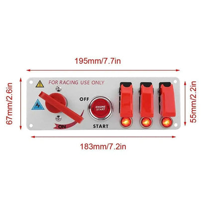 12V Racing Car LED Ignition Switch One Key Start Combination Panel - Car Switches by PMC Jewellery | Online Shopping South Africa | PMC Jewellery | Buy Now Pay Later Mobicred