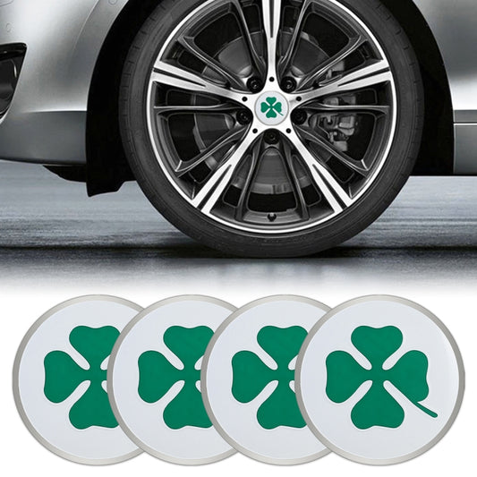 4 in 1 Car Four Leaf Clover Pattern Wheel Hub Decorative Sticker, Diameter: 5.8cm - Decorative Sticker by PMC Jewellery | Online Shopping South Africa | PMC Jewellery