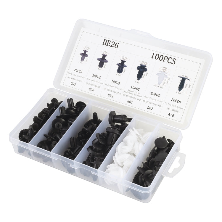 100 in 1 Universal Car Plastic Fasteners Rivet Clips Set - Nuts & Bolts by PMC Jewellery | Online Shopping South Africa | PMC Jewellery