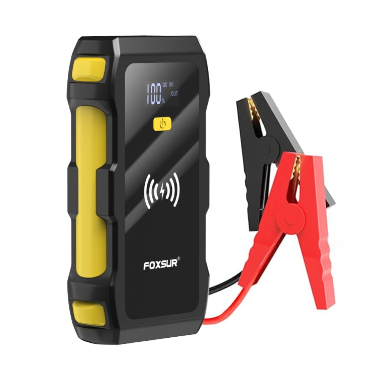 FOXSUR FJS-800 12V Car Multifunctional Wireless Charging Emergency Start Power Supply (Yellow) - Power Bank by FOXSUR | Online Shopping South Africa | PMC Jewellery