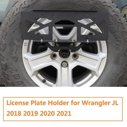 For Jeep Wrangler JL 2018-2019 Car Modified Tire License Plate Frame Mounting Bracket - License Plate Covers & Frames by PMC Jewellery | Online Shopping South Africa | PMC Jewellery