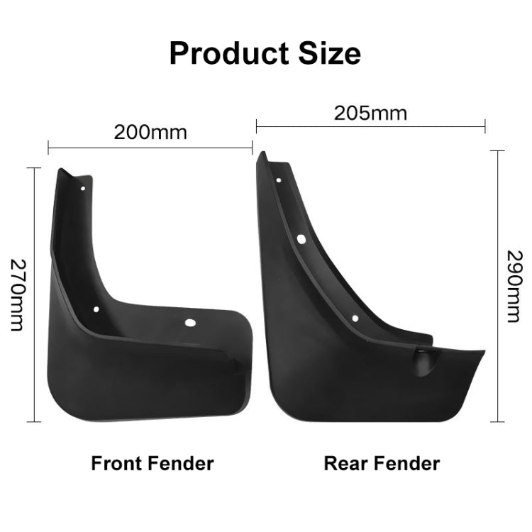 For MG ZS 2020-2021 4pcs/Set Car Auto Soft Plastic Splash Flaps Fender Guard - Mudguards by PMC Jewellery | Online Shopping South Africa | PMC Jewellery | Buy Now Pay Later Mobicred