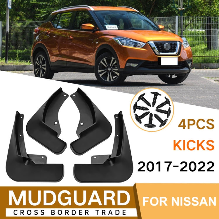 For Nissan Kicks 2017-2022 4pcs/Set Car Auto Soft Plastic Splash Flaps Fender Guard - Mudguards by PMC Jewellery | Online Shopping South Africa | PMC Jewellery | Buy Now Pay Later Mobicred