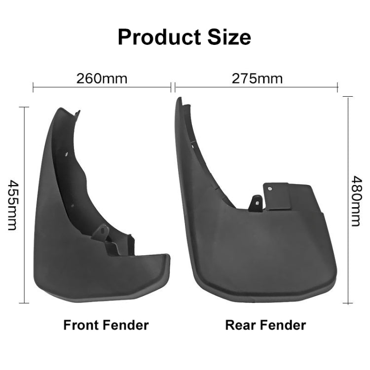 For Nissan Frontier Navarre 2015-2016 4pcs/Set Car Auto Soft Plastic Splash Flaps Fender Guard - Mudguards by PMC Jewellery | Online Shopping South Africa | PMC Jewellery | Buy Now Pay Later Mobicred